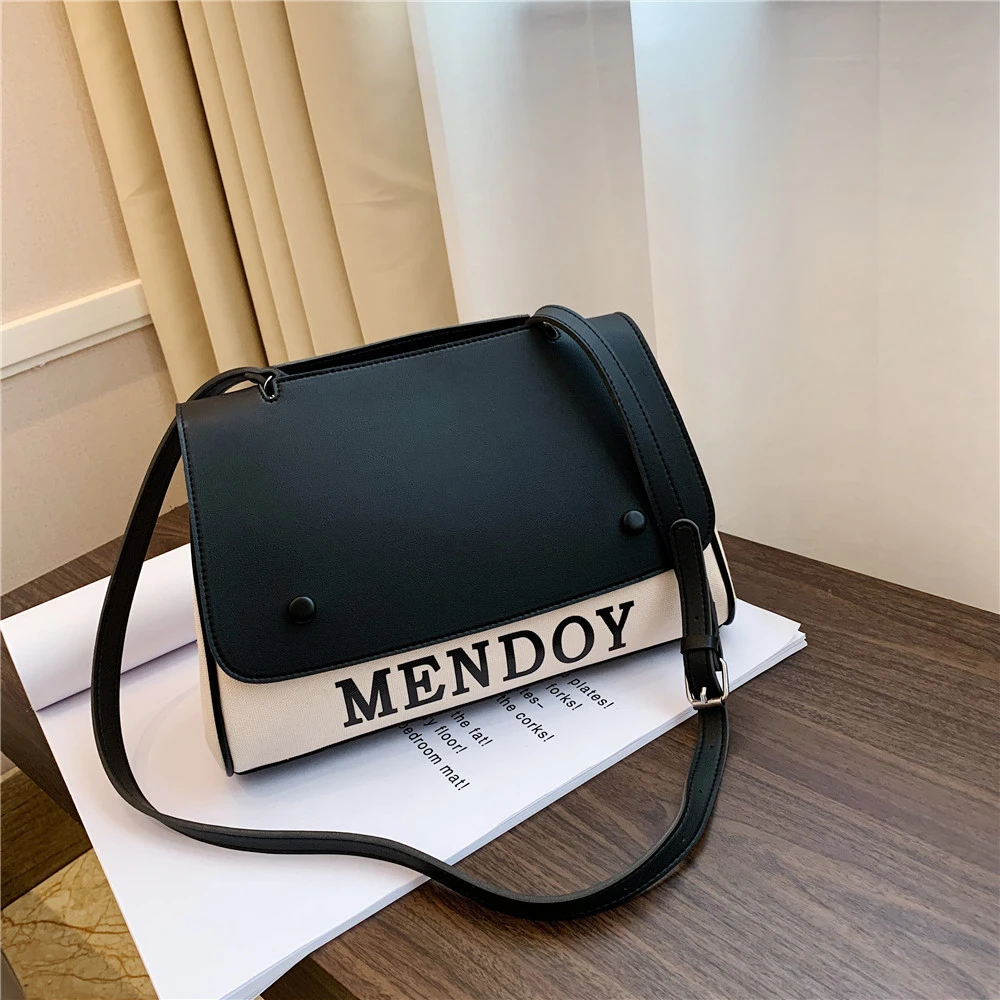 

Shoulder Bags Designer For Women 2020 Fashion PU Leather Letters Crossbody Bag Canvas Purses And Luxury Handbags Bolsa Feminina