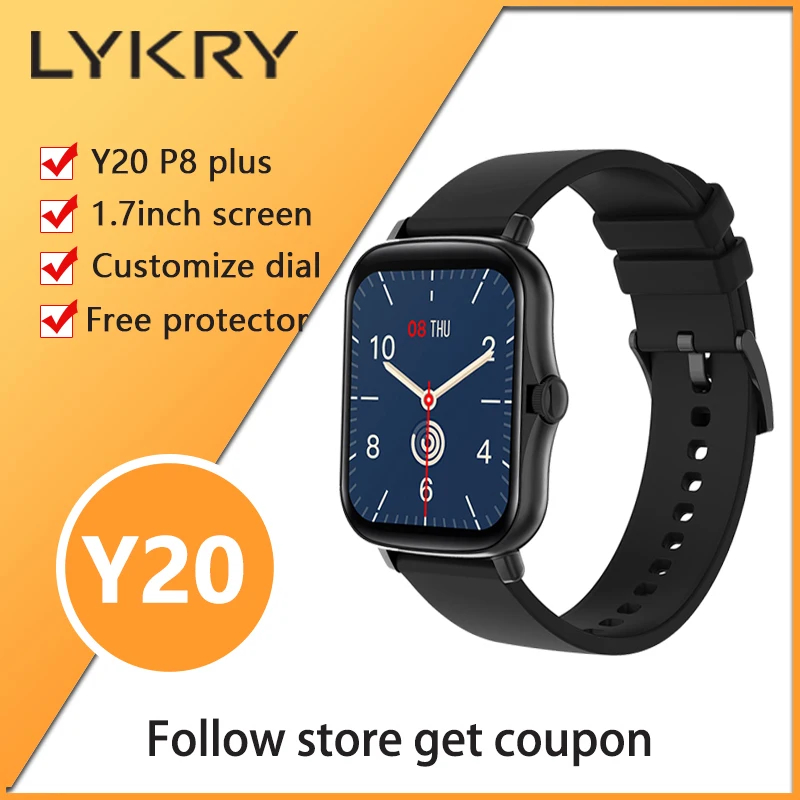 

Смарт-часы LYKRY Y20 водонепроницаемые, экран 1,69 дюйма, IP67, р8 Plus