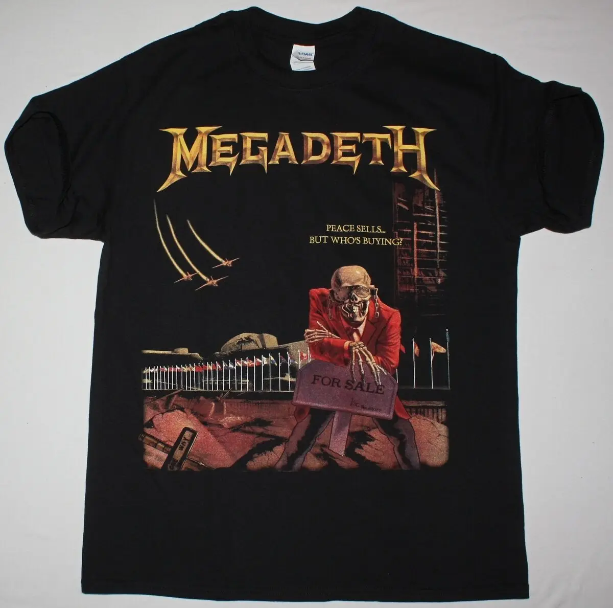 MEGADETH PEACE продает, но Оптовые покупки черная футболка DAVE MUSTANE THRASH SPEED топы оптом футболка на заказ с принтом окружающей среды Tshir