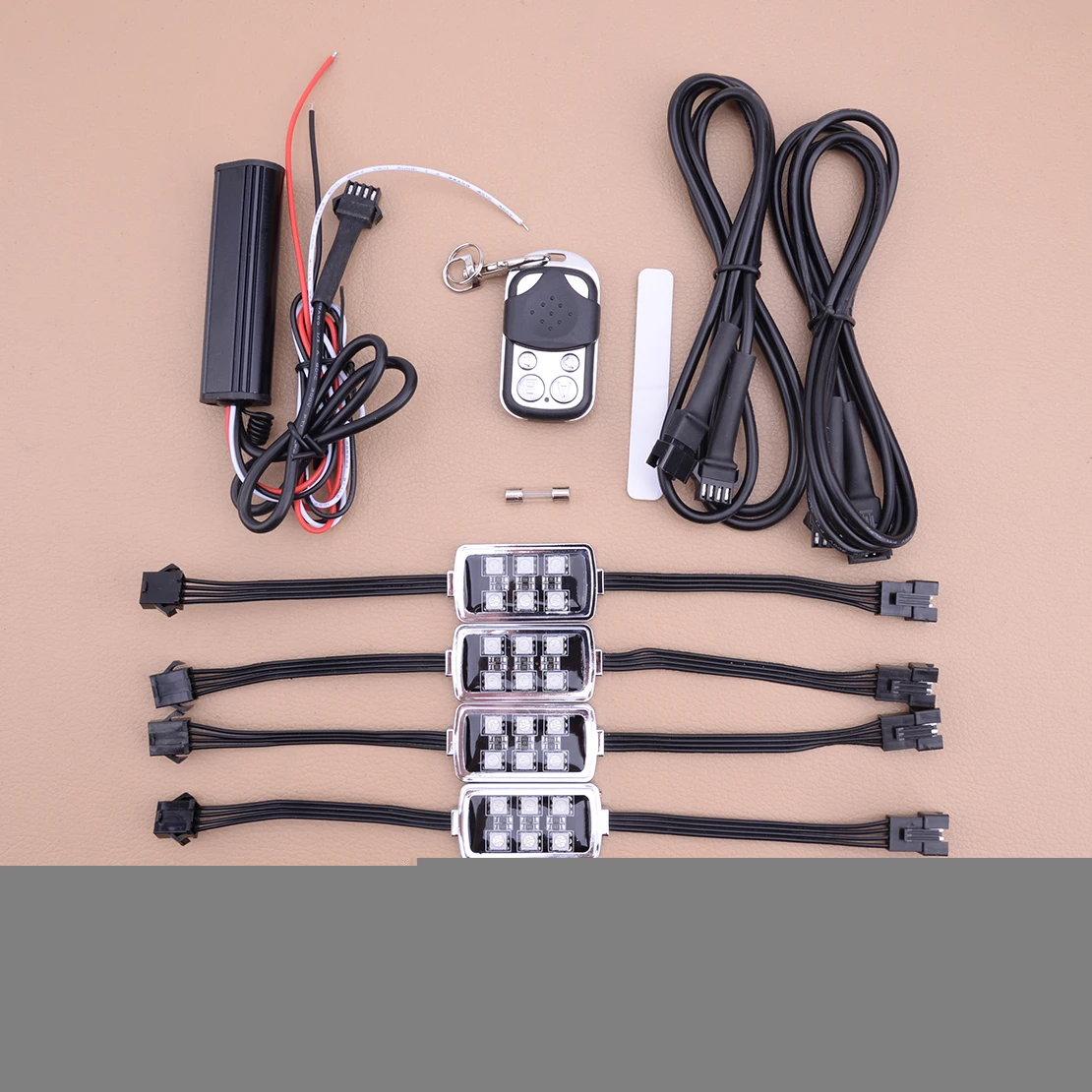 

6Pcs 5W DC 12 V Wireless Motorcycle RGB LED Under Glow Neon Atmosphere Strip Light Kit with Remote Control