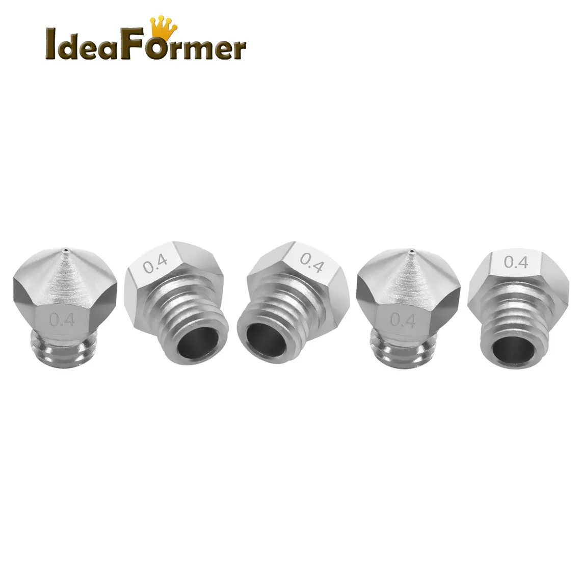 IdeaFormer 5Pcs/Lot 3D Printer Accessories MK10 MK2 Stainless Steel Nozzle M7 Screw Thread Nozzle Bore 0.4mm For 1.75mm Filament images - 6
