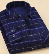 

Long sleeve men's shirt with a thick plush warm shirt a slim men's plaid shirt G-9