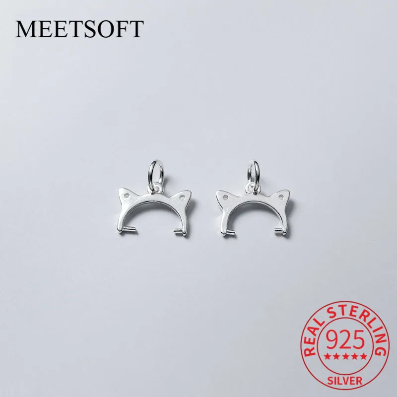 MEETSOFT бусина с зажимом полуфабричная Серебристая коннектор для подвески застежка