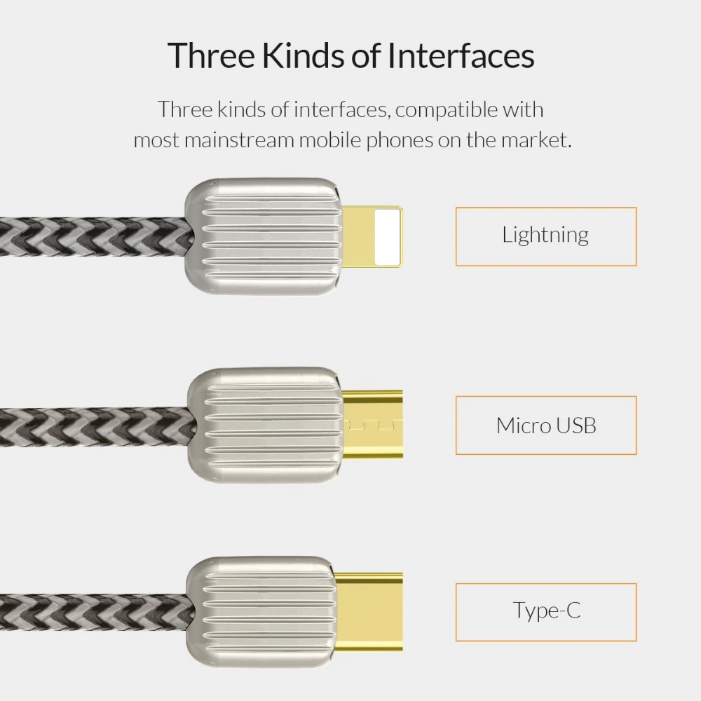 ORICO KTM2 Micro B USB кабель плетеный чемодан-стиль для зарядки мобильный телефон
