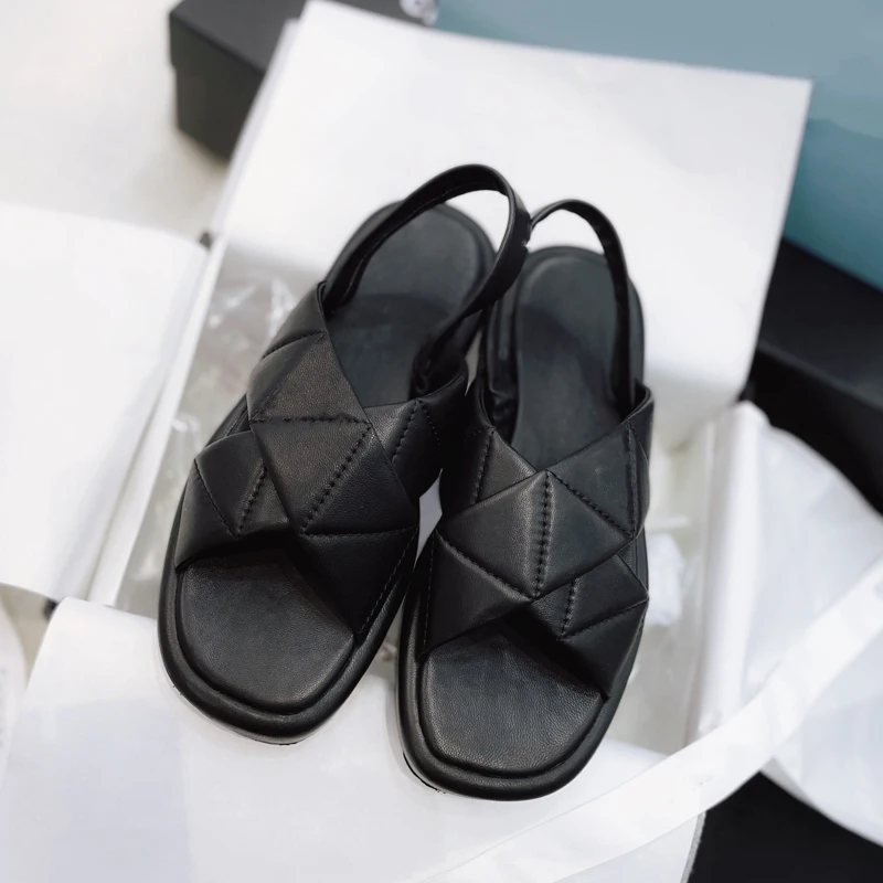 

Brand slippers 2021 summer fashion designer luxury brand black and white platform slippers women 34-40 frame dust bag