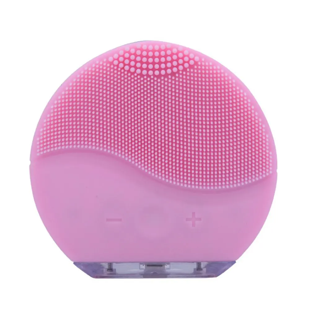 light pink Новая Ультразвуковая электрическая Очищающая щетка для лица, для мытья лица, USB, вибрация, удаление черных точек, очищающее средство для пор, силиконовый массажер - Цвет: light pink