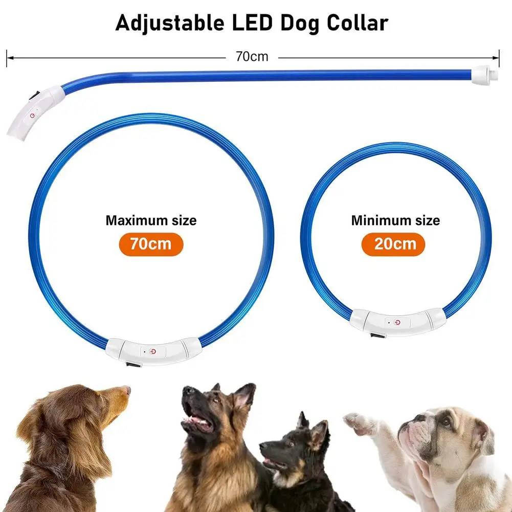 

Ошейник для собак со светодиодсветильник кой, перезаряжаемый уличный ошейник для собак с USB-зарядкой, защита от потери
