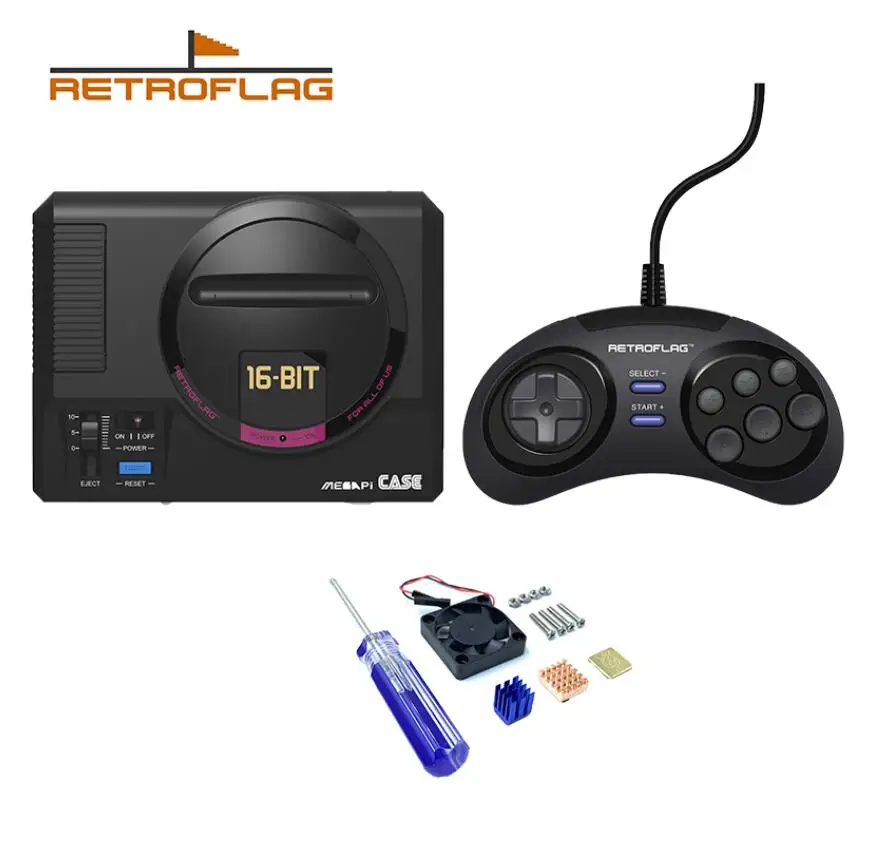 Чехол RETROFLAG MEGAPi с безопасным отключением для Raspberry Pi 3B + (B Plus) теплоотводящим