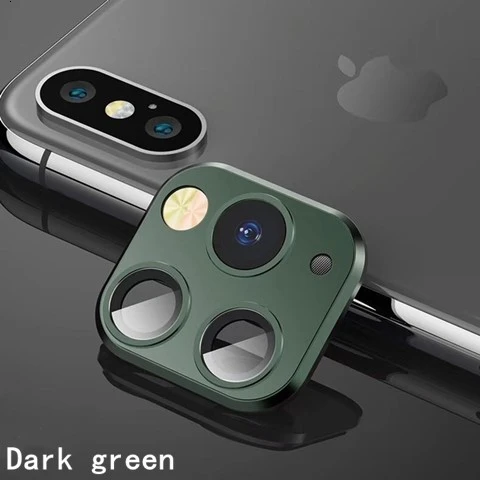 Камера объектив секунд изменение для iPhone 11 защитное кольцо Крышка для iPhone X XS MAX Камера Защитная крышка поддержка обновления флэш-памяти - Цвет: Green