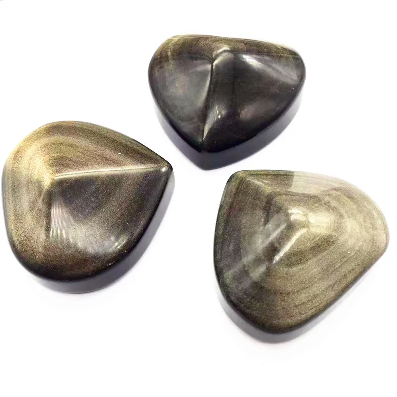 

Натуральный Золотой обсидиан, резная форма сердца, исцеляющая рейки, энергетическая фигурка, подарки для друга, домашний декор