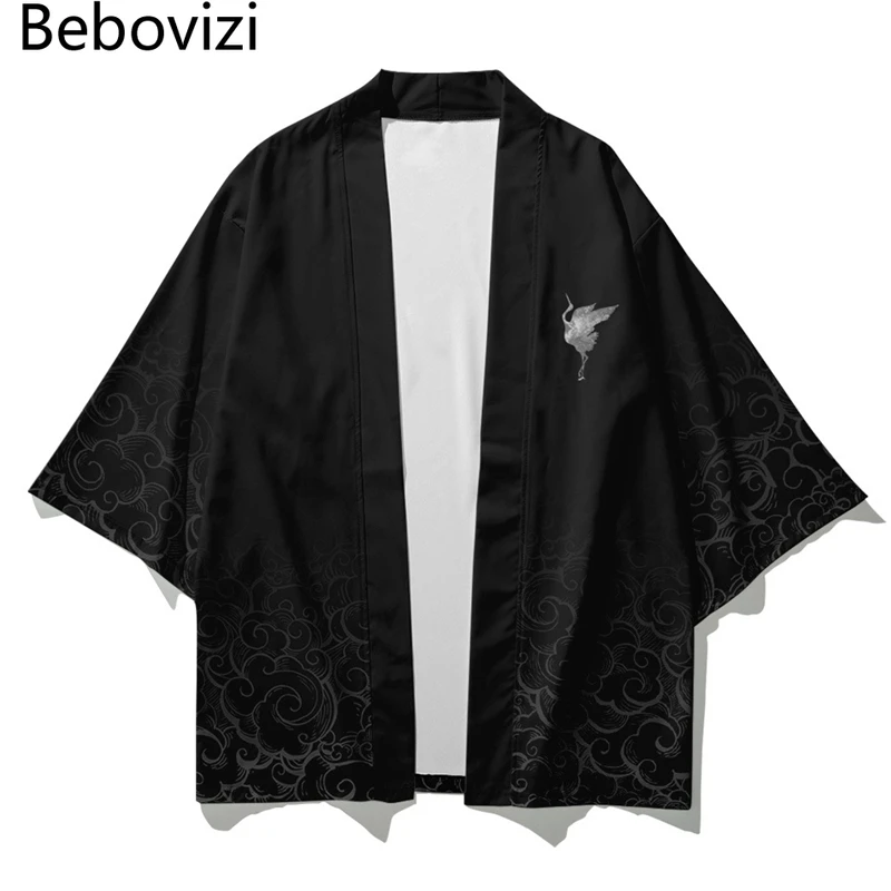 Кимоно хаори для мужчин и женщин пляжный кардиган в японском стиле Харадзюку