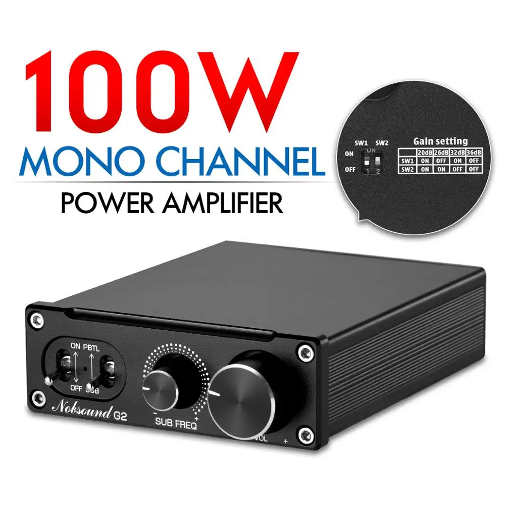 Douk аудио hi-fi G2 сабвуфер/полночастотный мини моно канал TPA3116 цифровой Класс D домашний аудио усилитель мощности 100 Вт/300 Вт - Цвет: 100W Amplifier