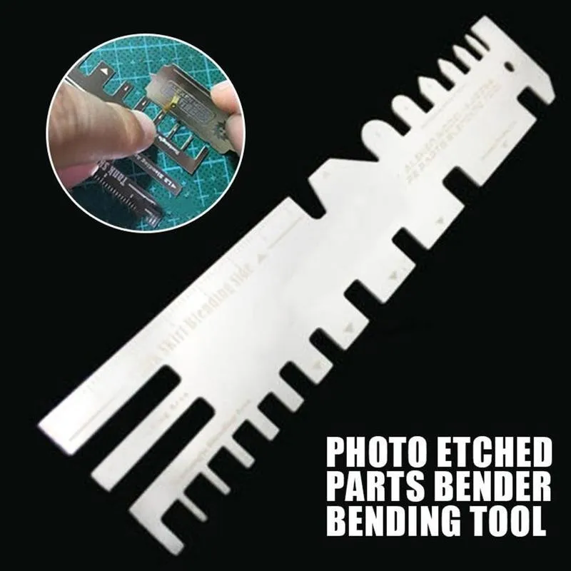 

Metal Hand Pressure Type Etch Ruler With Bending Plate For Ship Tank Model Photo Etched Parts Bender Modification Folding Tool