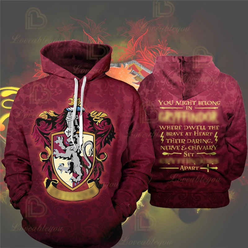 

Wizardry Hero Lion Printed Adult Sweatshirts Magic fans Unisex Hoodies