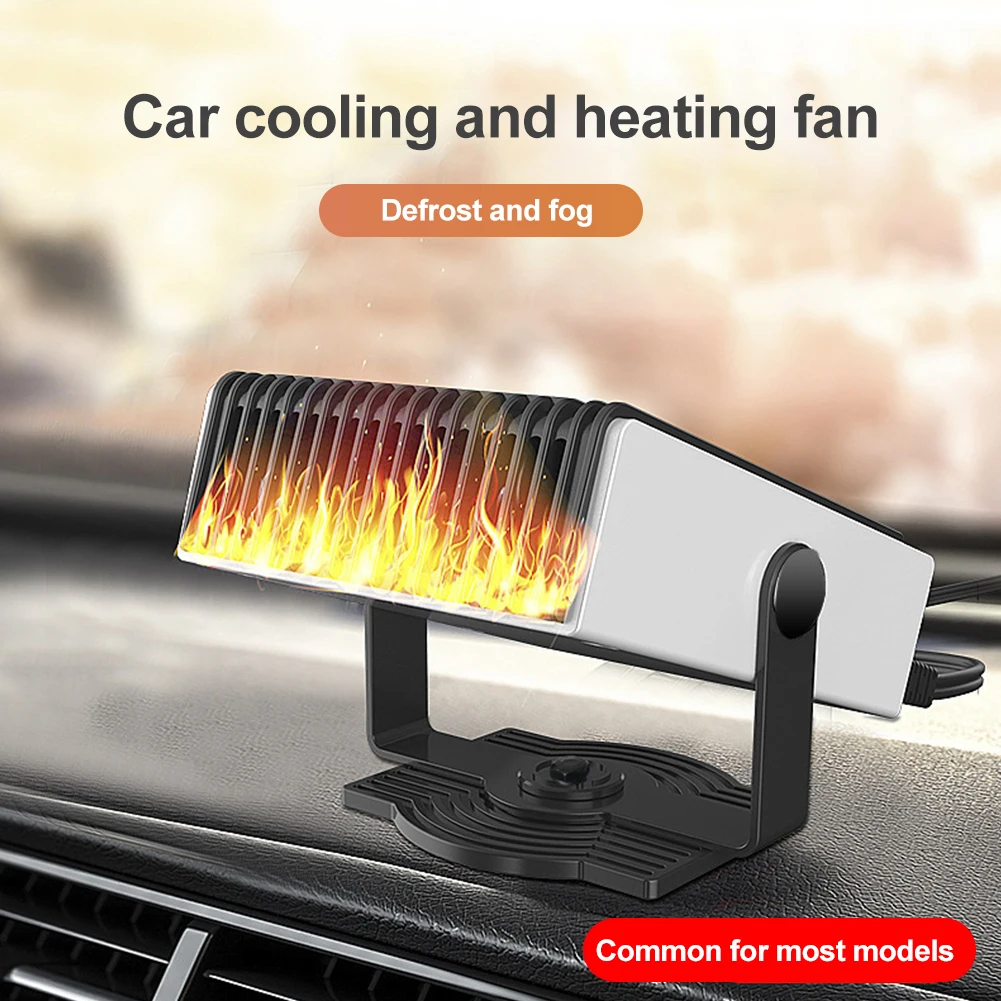 

2 In 1 12V/24V Car Heater Electric Cooling Heating Fan Electric Dryer Windshield Defogging 180-degree Rotation Car Defroster