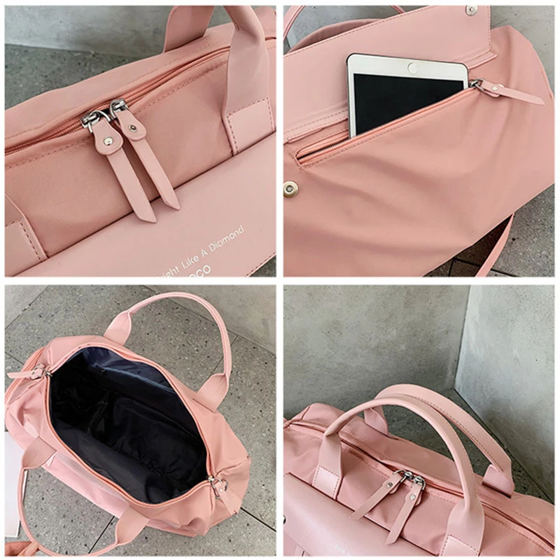 SNUGUG Outdoor Fitness Bag Waterproof Women Male Sports Bags For Shoes New Women Travel Handbag Tote Bag Nylon Pink Gym Bag Men