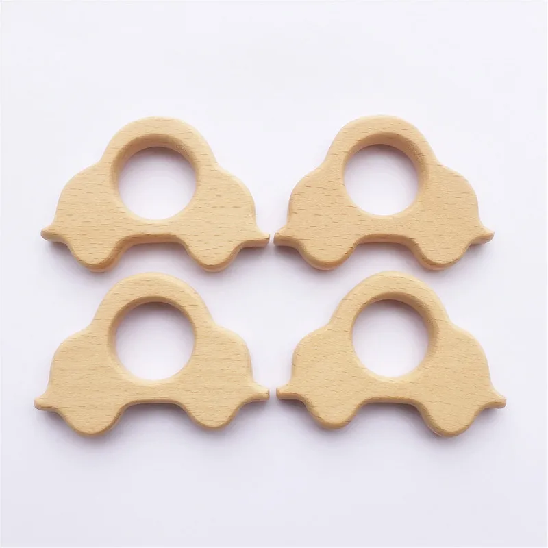 Mordedor de madera natural para beb&eacute;, juguete de agarre de dentici&oacute;n, ecol&oacute;gico, org&aacute;nico, accesorios de dentici&oacute;n, 10 Uds.-0
