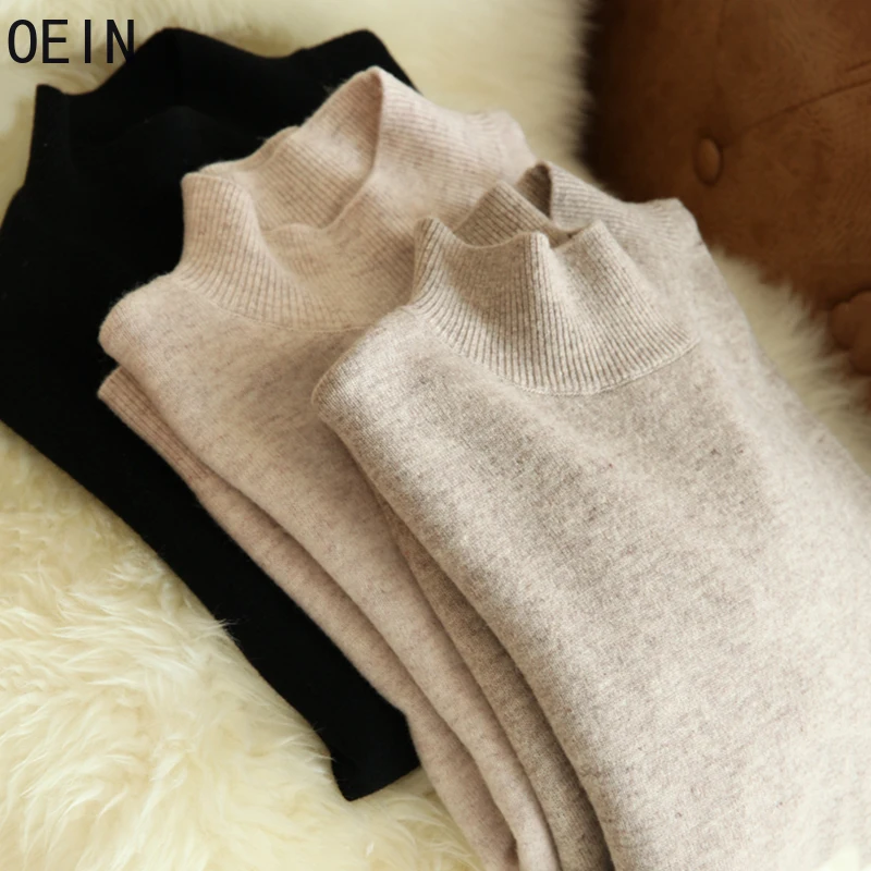 

Autumn Winter Cashmere Sweaters Women Fashion Turtleneck Pullover Slim Long Sleeve 2021 Knitted Jumper Soft Warm Pull Femme