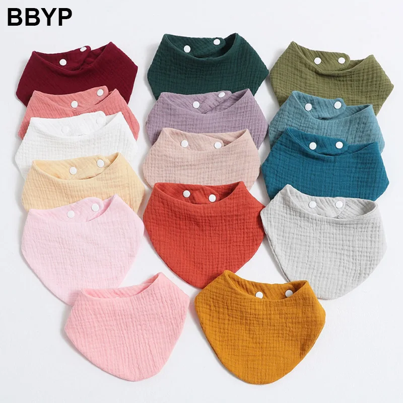 Baberos de algod&oacute;n ajustables para beb&eacute; reci&eacute;n nacido, toalla de Saliva de alimentaci&oacute;n, pa&ntilde;o absorbente para eructar infantil, toalla triangular, 1 pieza-0