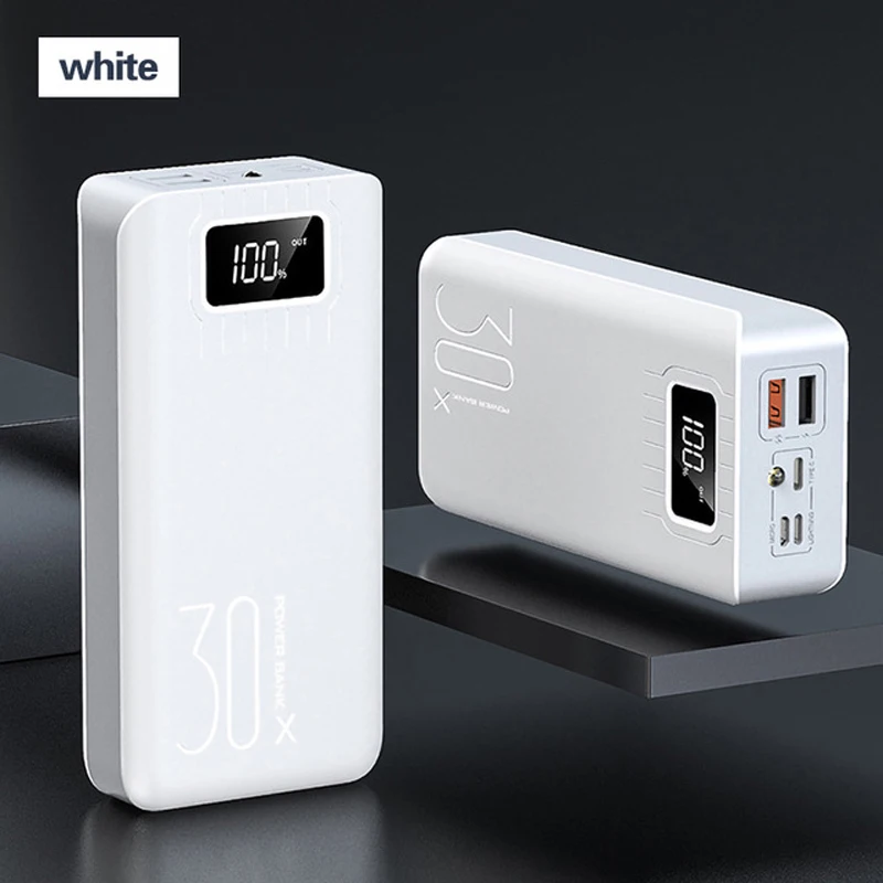 30000mAh Внешний аккумулятор 30000 мАч, портативное быстрое зарядное устройство, большая емкость, внешний аккумулятор для Iphone, Xiaomi, huawei, светодиодный аккумулятор - Цвет: 30000mAh