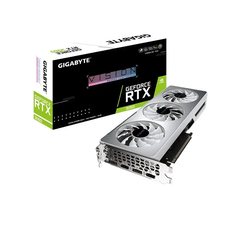 GIGABYTE GeForce RTX 3060 VISION OC 12G 15000MHz 192bit GDDR6 ATX RTX3060 12GB Support AMD Intel Desktop CPU LHR  NEW graphics card for desktop