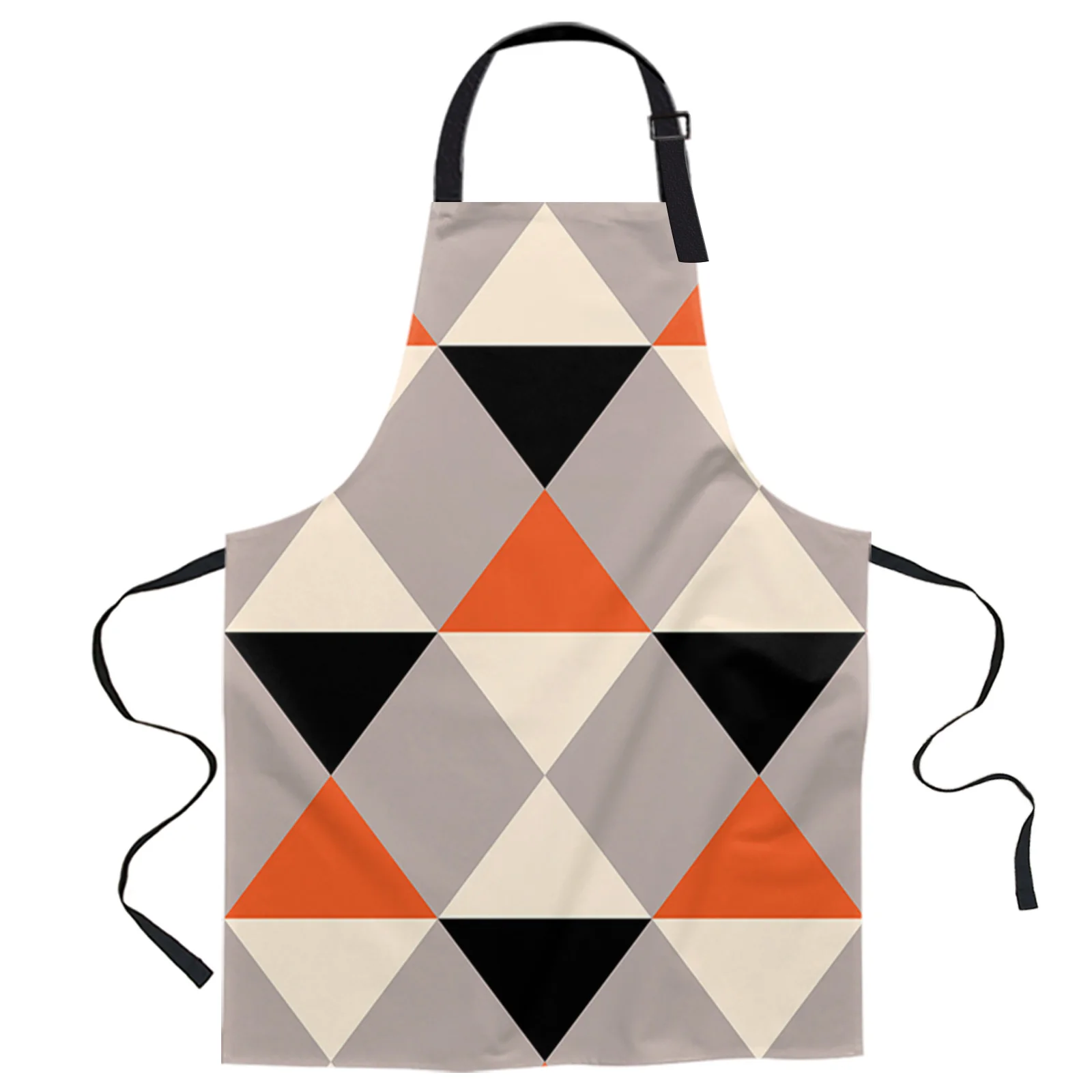 

Оранжевые черные алмазные Кухонные фартуки с принтом для готовки, холщовые фартуки без рукавов для женщин, мужчин, детей, домашние фартуки
