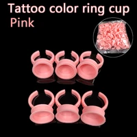500pcs tattoo ink ring cap pigment cups disposable caps microblading pink ring glue container holder tattoo needle supplies