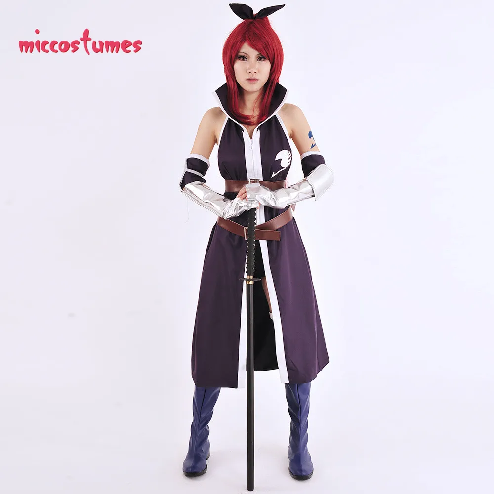 Erza Scarlet Фиолетовый Косплей Костюм Хэллоуин костюмы для женщин| |