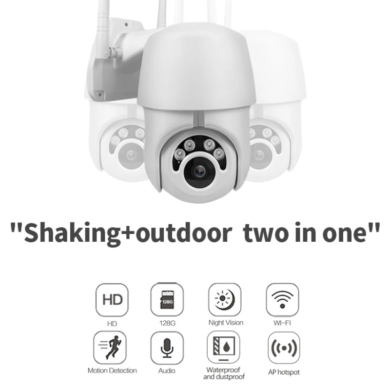 Купольная беспроводная камера видеонаблюдения PTZ IP Wi Fi 1080P ИК 4 кратный цифровой