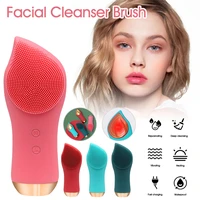 silicone electric facial cleansing brush with heat rechargeable vibration face cleaner deep cleaning pores face skin care tools