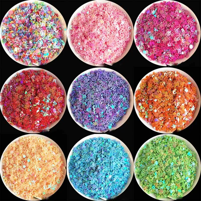 Блестки для ногтей с пятиконечной звездой бабочкой и луной аксессуары одежды