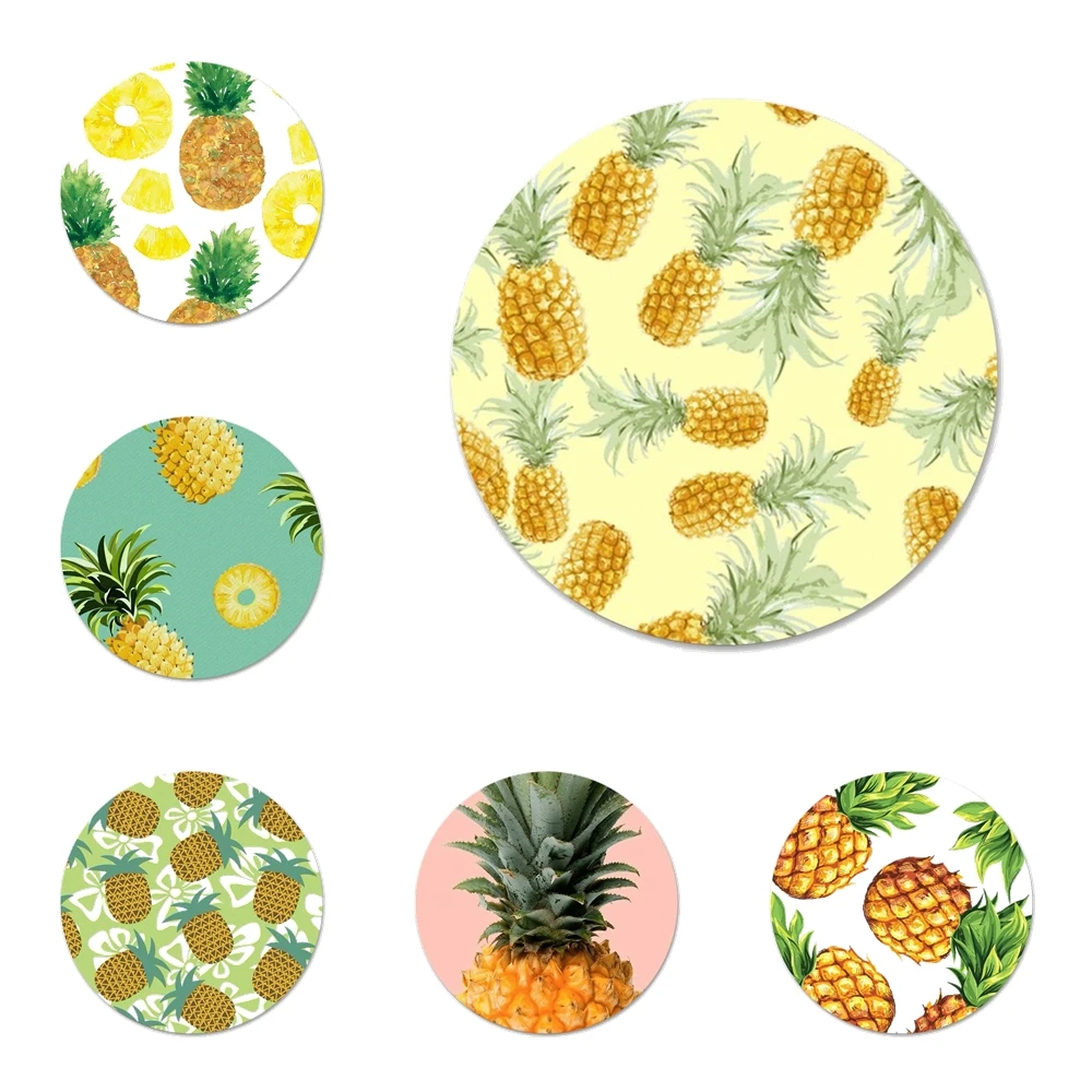58mm Cartoon Pineapple Pattern Fruit Refrigerator Magnet Bot
