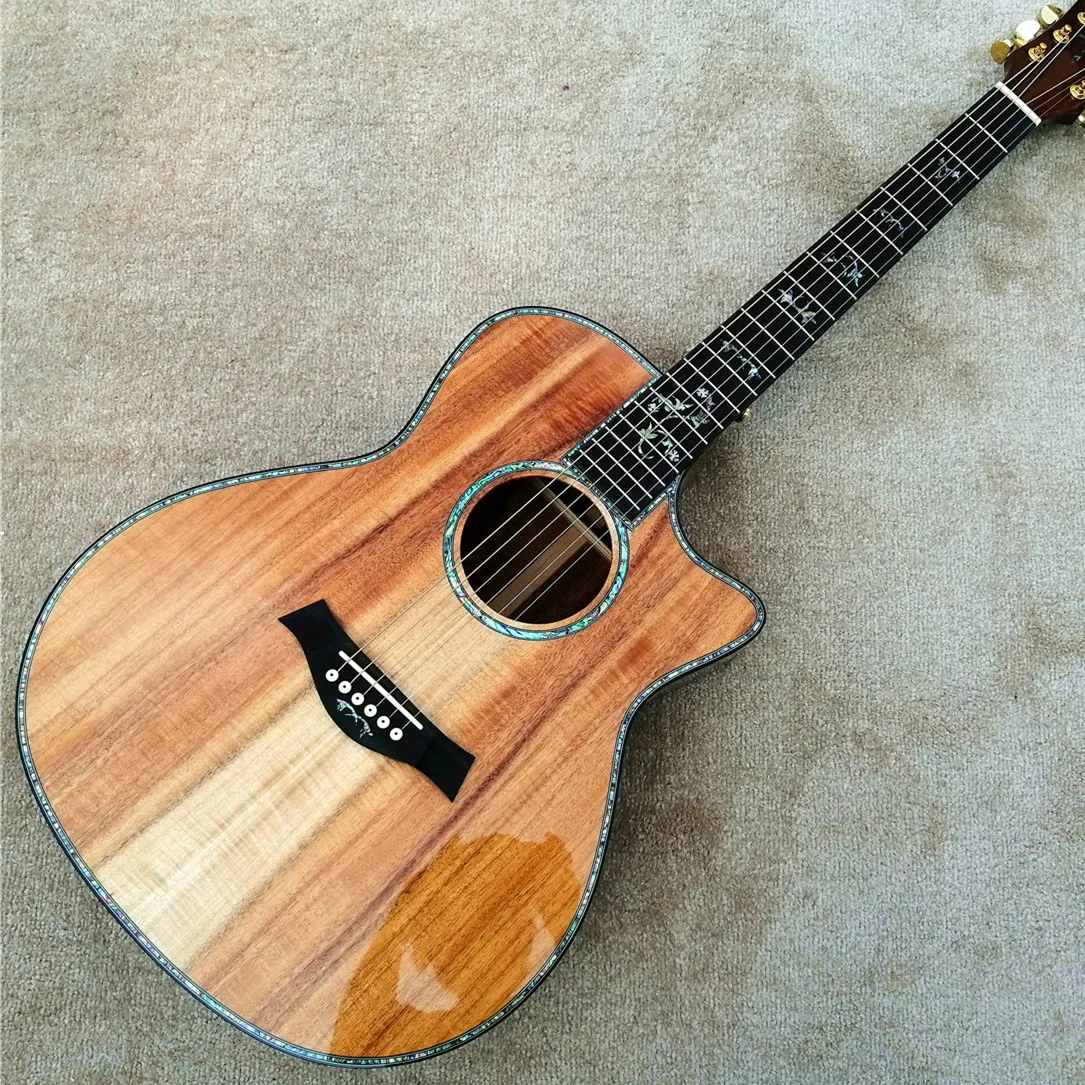 

Новая серия 916, инкрустация для акустической гитары Koa, эбеновая грифельная доска, твердая гитара Koa