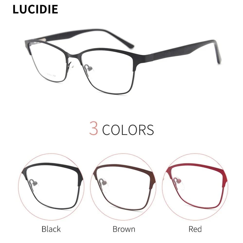 

LUCIDIE Women Cat Eye Anti Blue Ray Eyeglasses Frame Men Optical Prescription Glasses Retro Eyewear Man Computer Spectacles