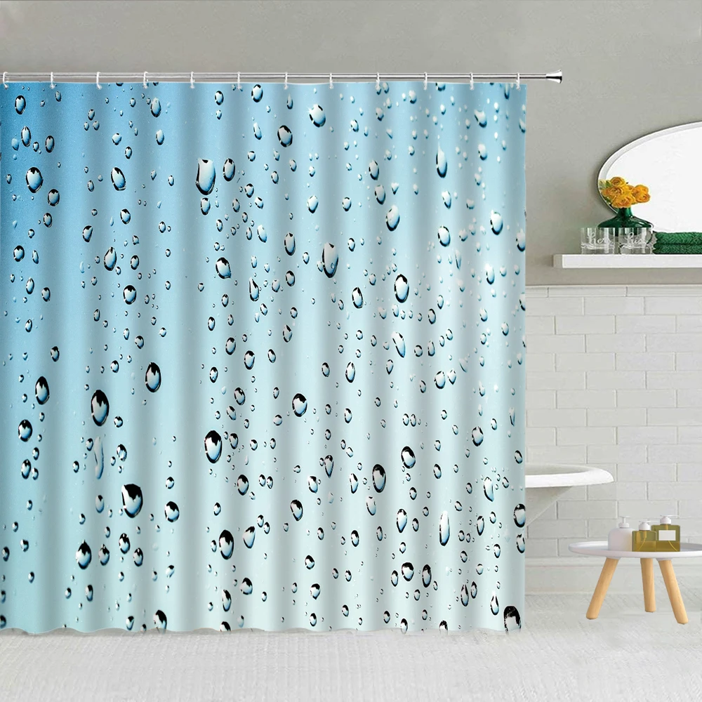 

Creative Raindrop Bubbles Shower Curtains Colorful Water Droplets Backdrop Polyester Fabric Bathroom Supplies Decor With Hooks