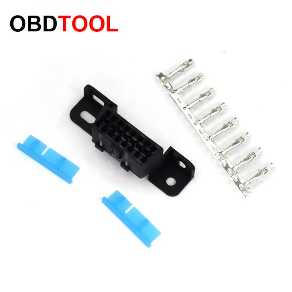 10 шт. 16pin Obd2 разъем OBD 16Pin женский угловой 2 гнездо для провода &quotМама&quot Obd Ii