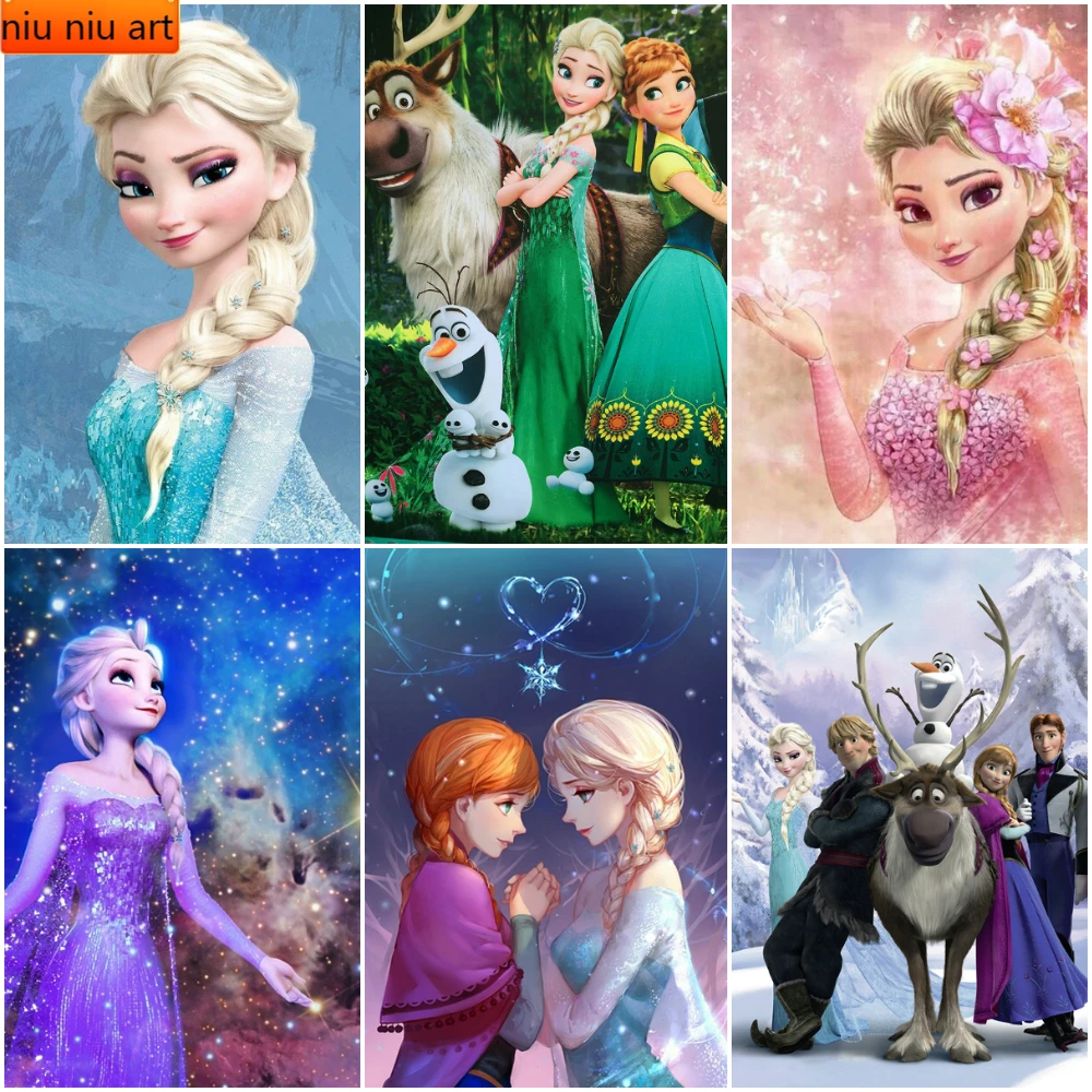 

Diamond Embroidery 5D DIY Full Square Diamond Painting Diamond Mosaic Cartoon Disney Frozen Snow Princess Wedding Decor