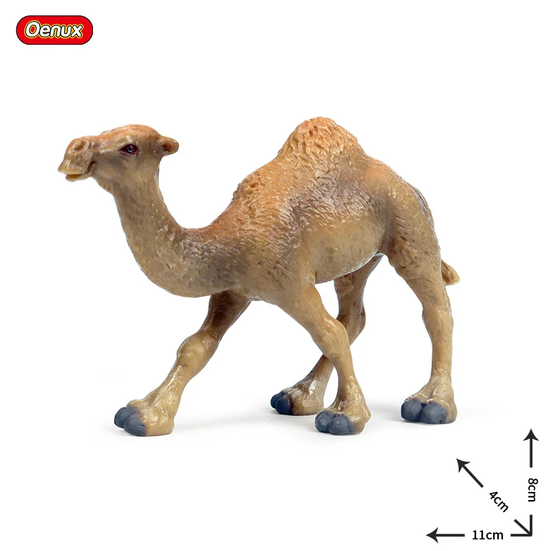 camel Oenux оригинальные дикие животные Leopard Lion Модель фигурка Альпака Павлин Статуэтки-пауки миниатюрная Коллекция игрушек для детей - Цвет: camel
