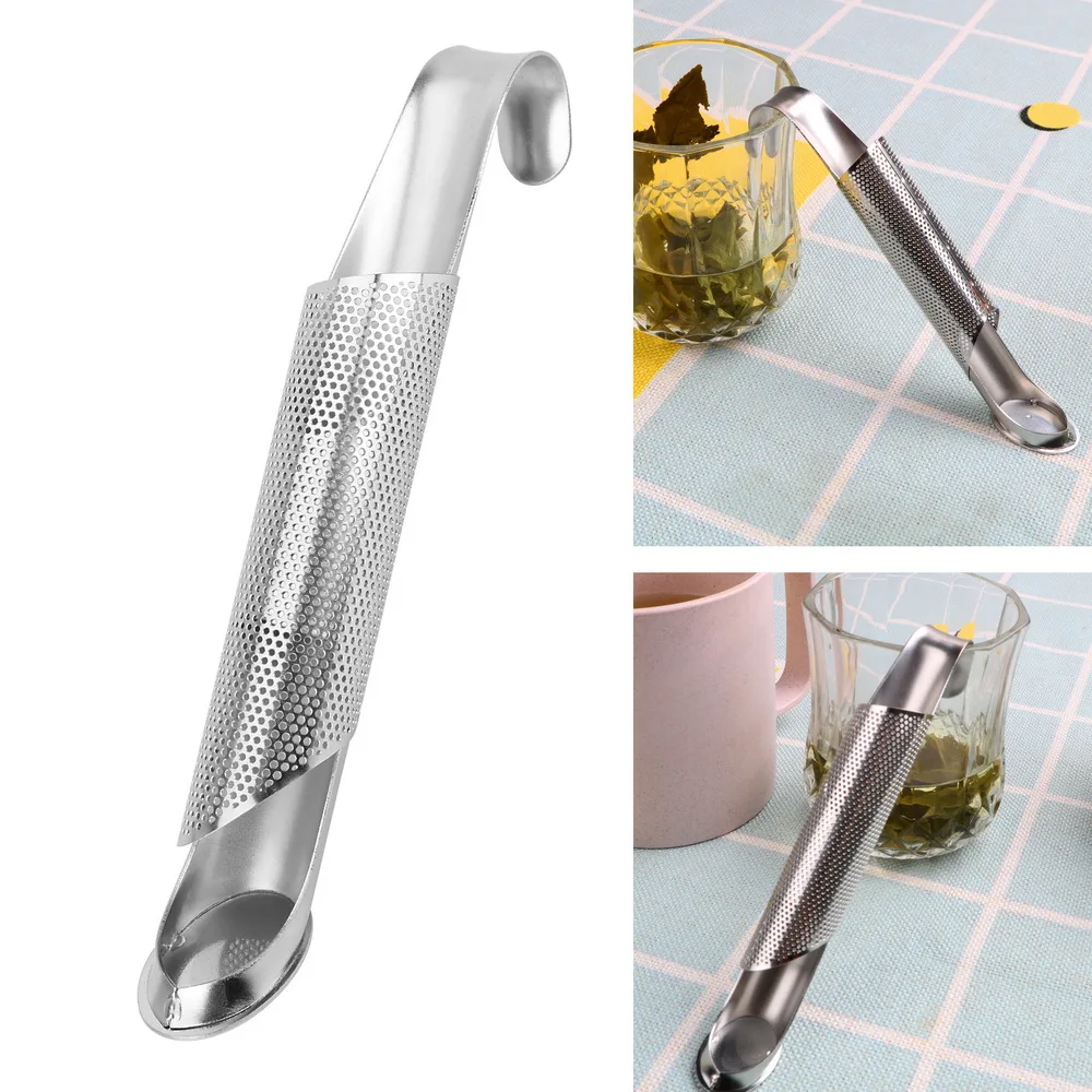

Stainless Steel Curved Handle Herbal Spice Filter Infuser Tea Strainer Tea Accessories Kitchen Tools