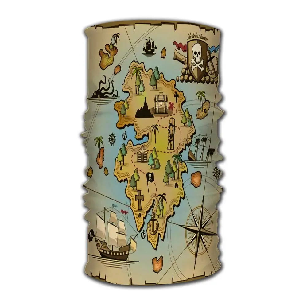 Повязка На Голову Бандана с изображением пиратского сокровищ карты морского