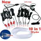10 в 1 RGB окружасветодиодный Светодиодная лента 8 м для украшения интерьера 3,0 Автомобильная волоконно-оптическая лента светильник управлением через приложение 12 В декоративные атмосферные лампы
