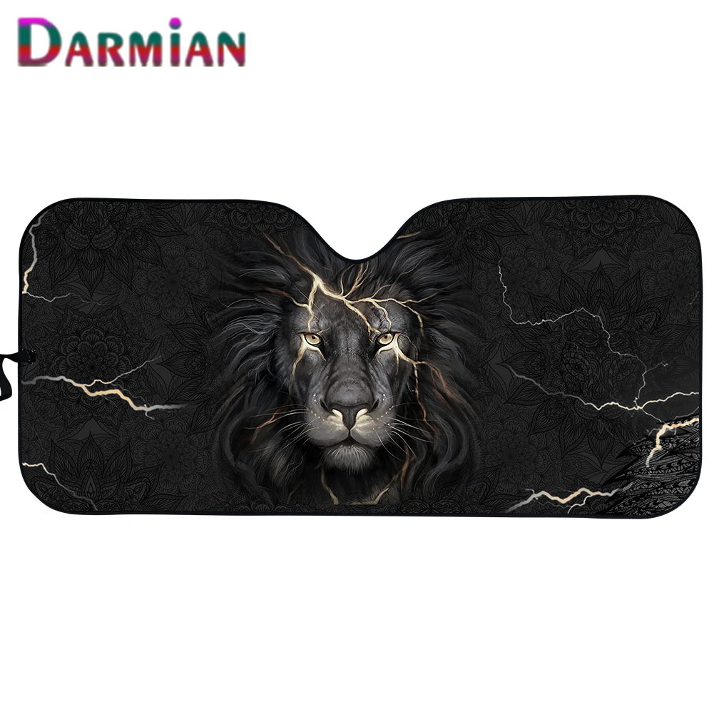 Безалметричный ЧЕРНЫЙ ЛЕВ модный универсальный автомобильный солнцезащитный