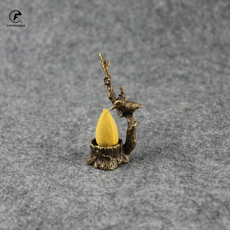 Античная Медная Волшебная слива дерево фотоэлемент креативная курильница в виде