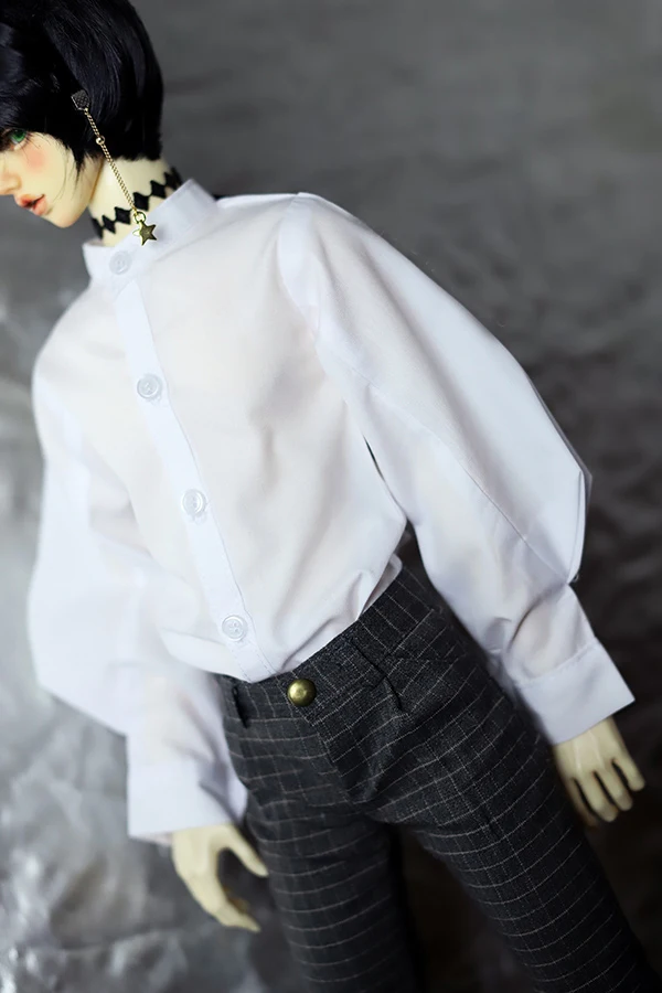 Белая рубашка с воротником стойкой и рукавами фонариками для 1/3 1/4 SD17 Uncle BJD
