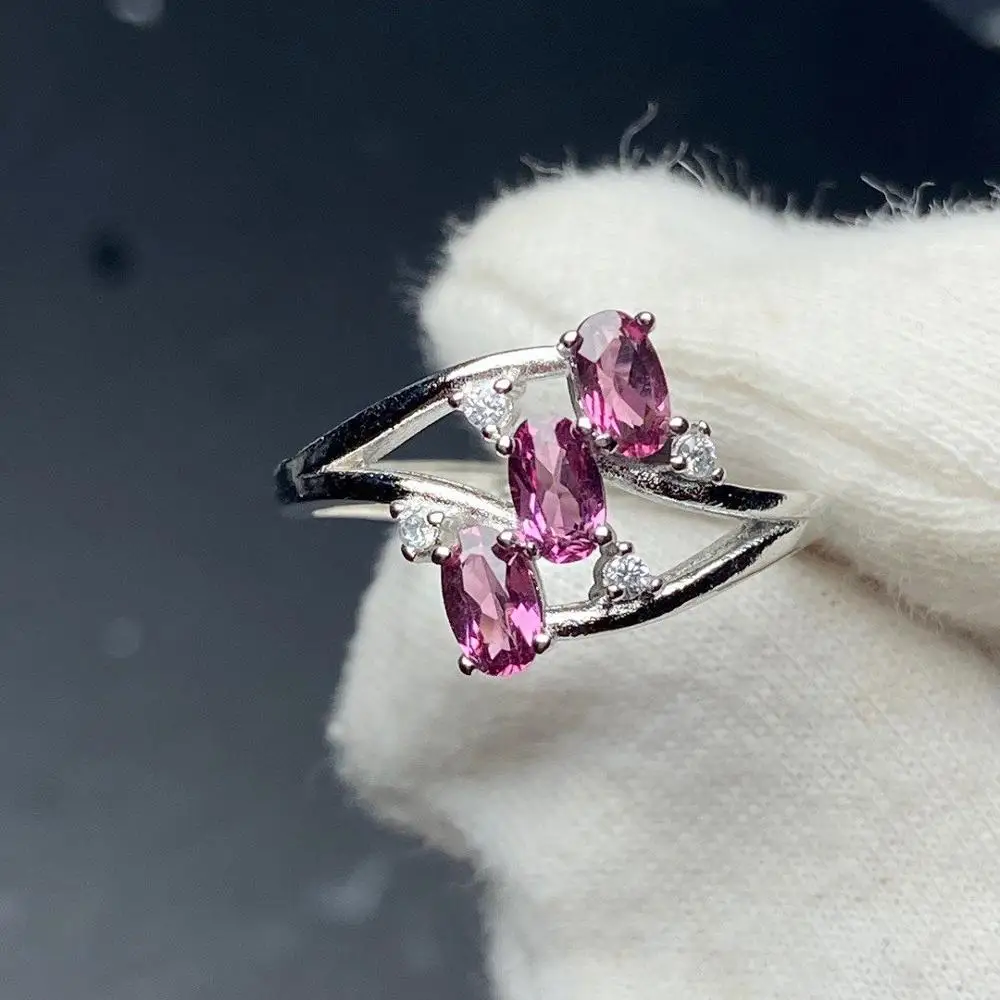 Фиолетовый зуб Черный гранат кольцо bijoux femme модные ювелирные изделия moda feminina
