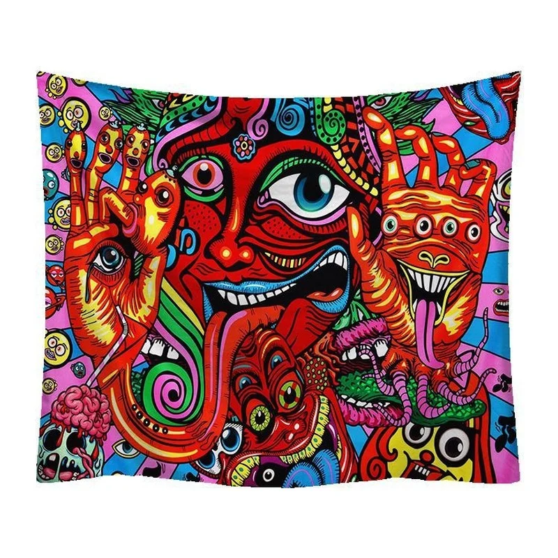 

Magic Psychedelic Tapestry Wall Hanging Natural Luxury Gouache Landscape Tapestry Trippy Tapestry Art Home Wall Decor Tapiz