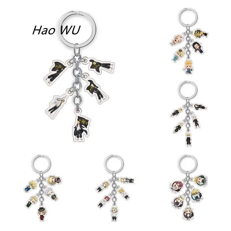 

Anime Tokyo Revengers Figure Cosplay Manjiro Ken Takemichi Kazutora Keisuke Acrylic Key Chain Plate Fans Gift Keychains Pendant