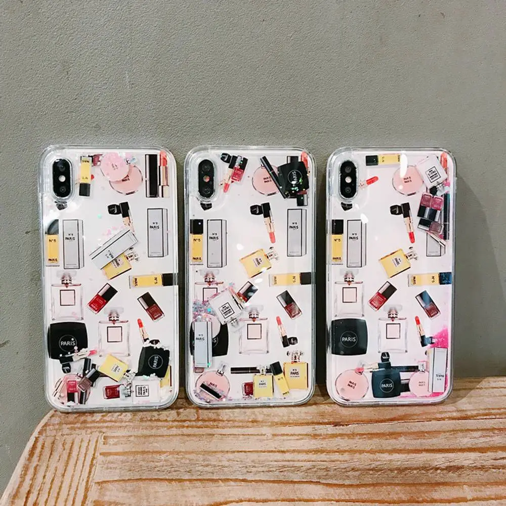 Glitter Liquid Quicksand Case For iPhone 7 8 Plus XR X 6s 6 XS max Cute Perfume Bottle Apple 8Covers Capa |