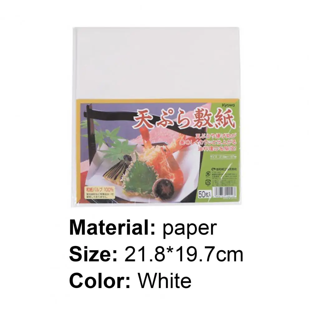 

50Pcs/Bag Oil Absorbing Paper Multi-use Disposable Healthy Portable Frying Pad Paper for Kitchen cocina accesorio