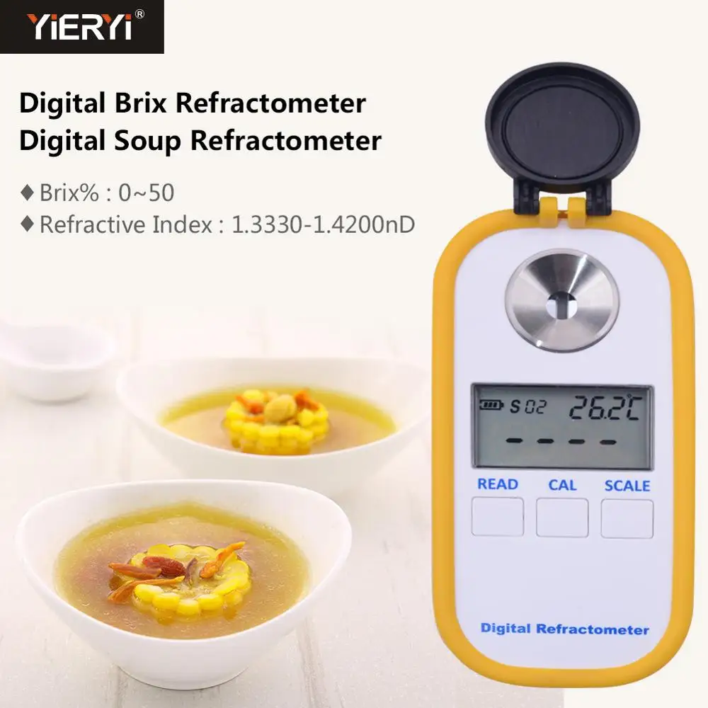 

Yieryi DR101 2019 hot 100% Digital Brix Refractive Index Refractometer 0-50% Brix For Sugar In Wine Concentration Of fruits
